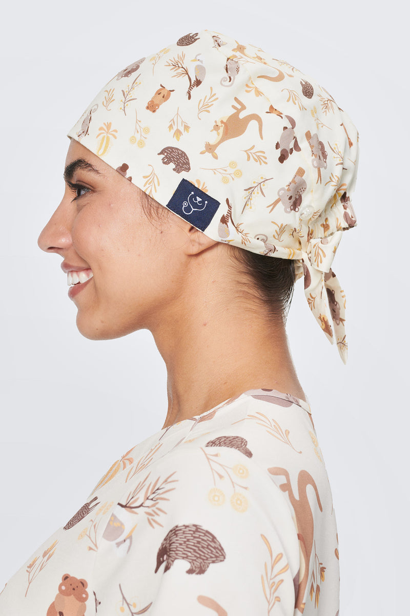 Aussie Natives Surgical Scrub Cap 100 Cotton Designed in Australia
