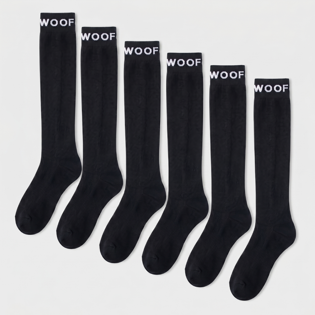 6 Pack Bamboo Compression Socks | Black | Dr Woof Apparel