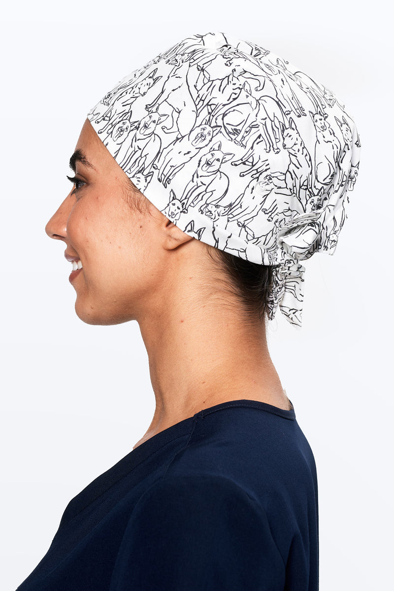 Native Australian Flowers Scrub Cap Designed in AU Dr. Woof Apparel