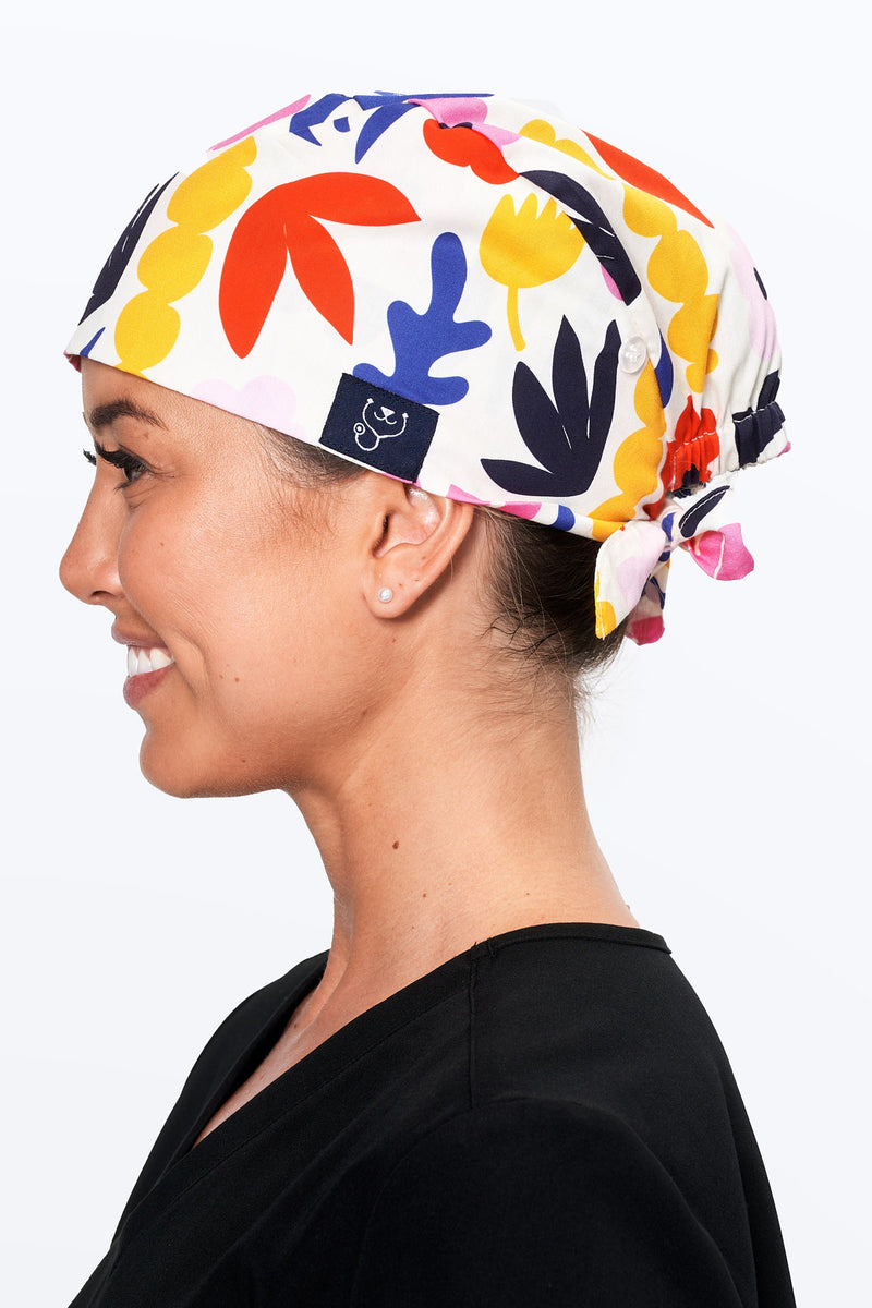 Flower Market Scrub Cap Ships from USA Dr. Woof Apparel