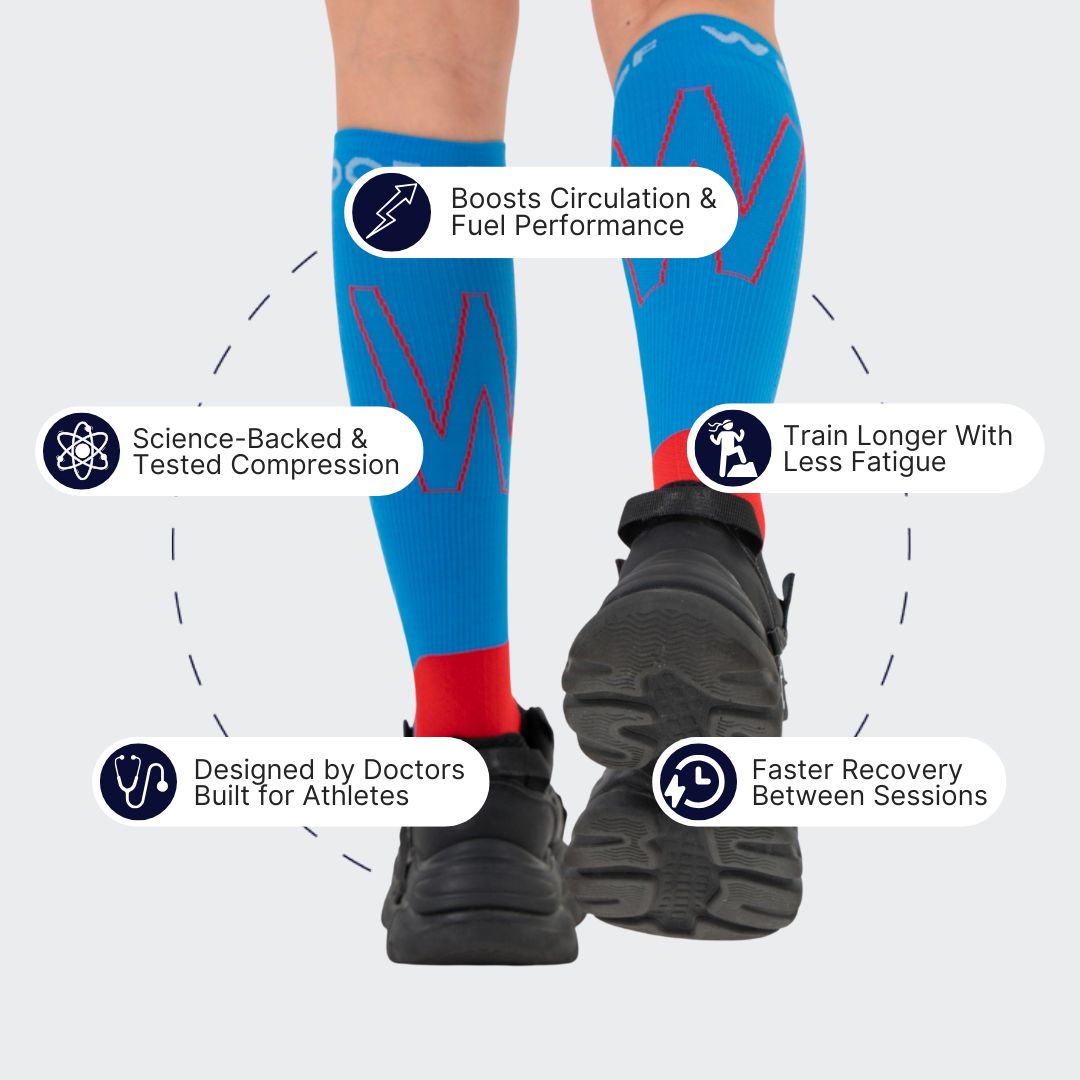 Blue & Red Performance Compression Socks