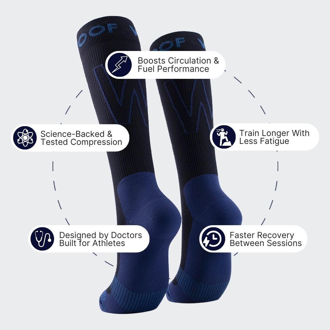 Performance Compression Socks | Designed for Athletes | Black & Navy