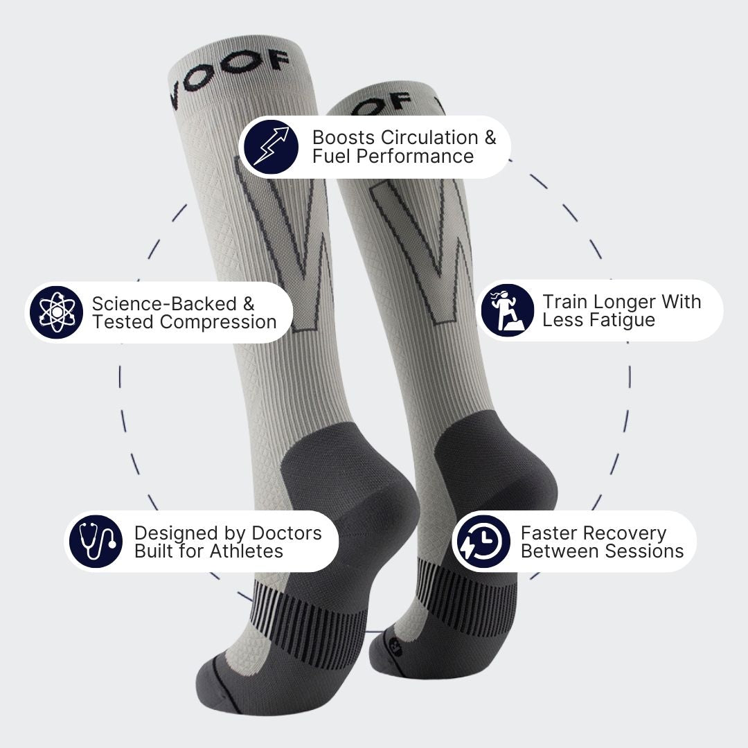 Performance Compression Socks | Designed for Athletes | Grey