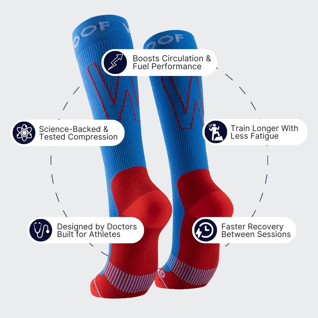 Blue & Red Performance Compression Socks
