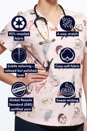 Cats Cats Cats Women’s 3-Pocket Scrub Top