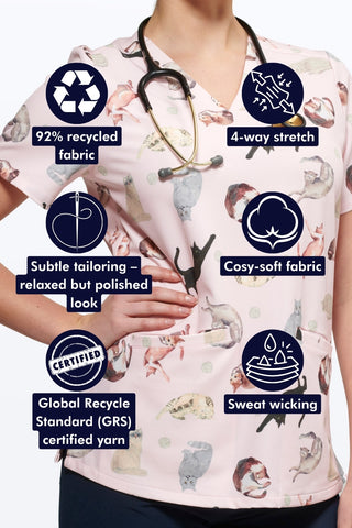 Cats Cats Cats Women’s 3-Pocket Scrub Top