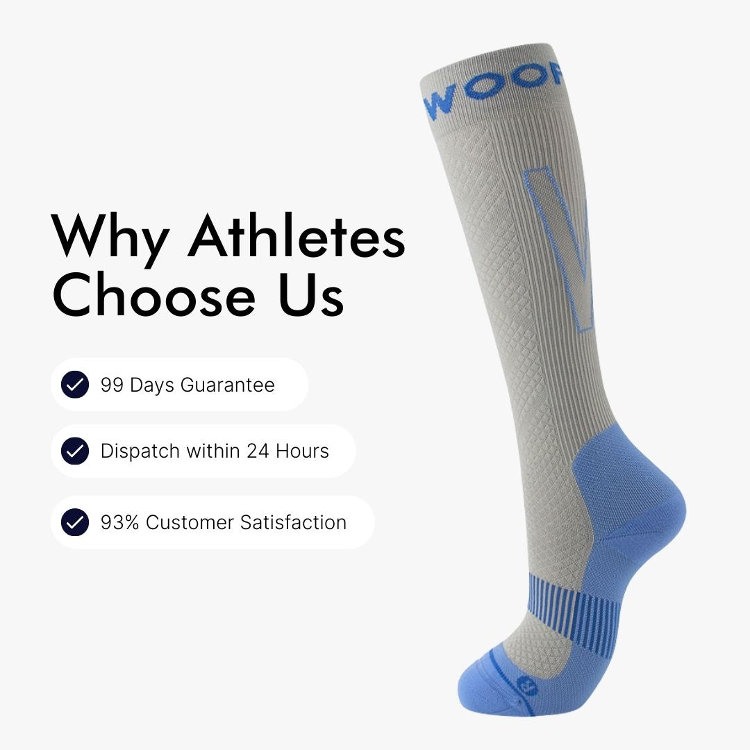 Performance Compression Socks | Designed for Athletes | Grey & Blue ...