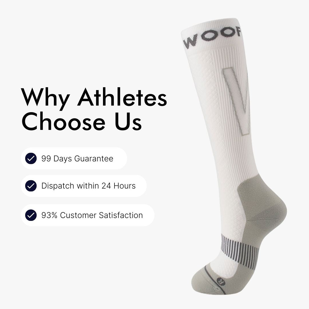 Performance Compression Socks, White and Grey