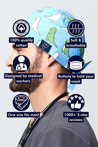 Dinosaurs Scrub Cap