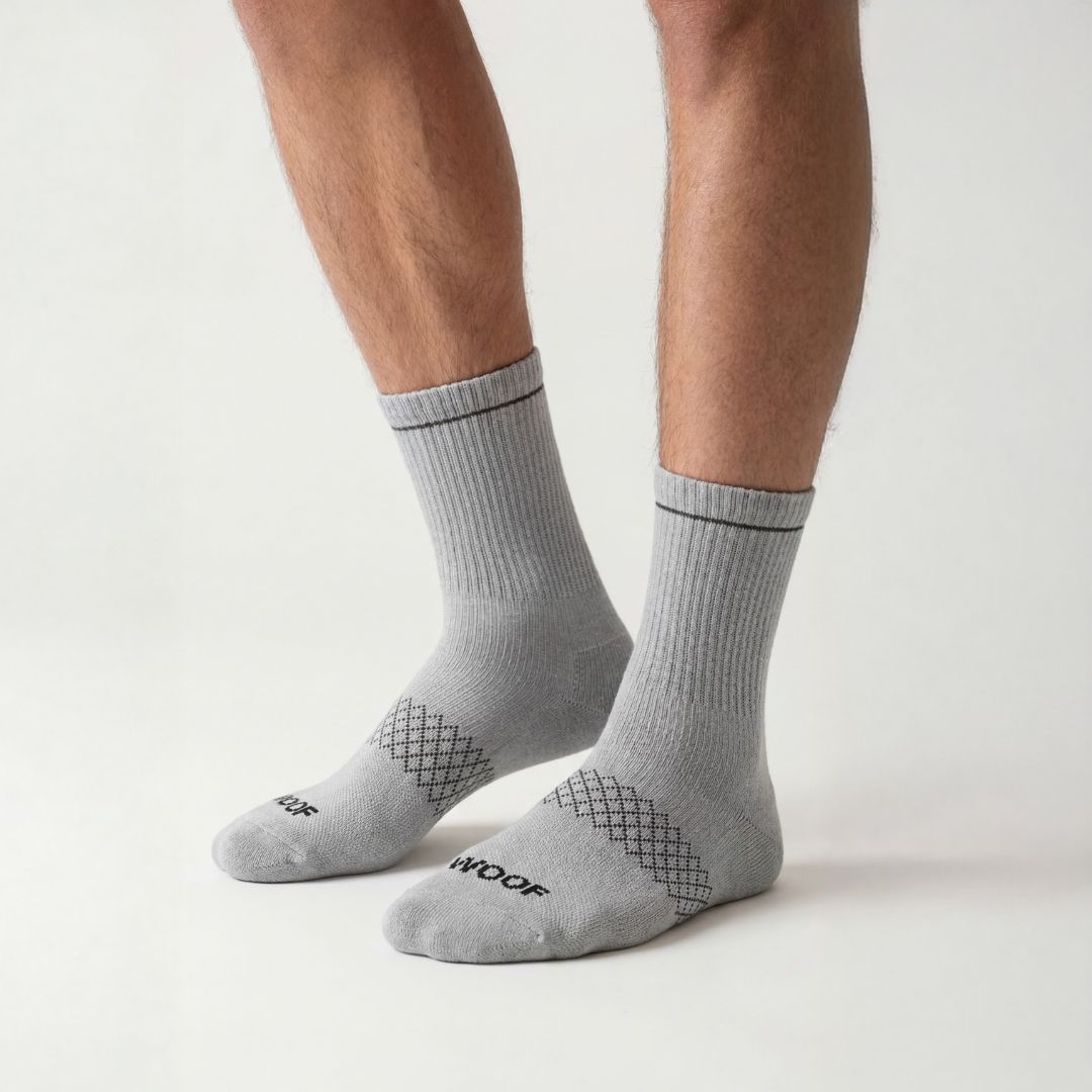 まんじゅう　 Loose Socks 40cm 24足セット Bamboo Crew Compression Socks | Grey | Medium Graduated