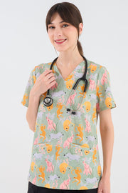 Wild Savanna Women's 3-Pocket Scrub Top