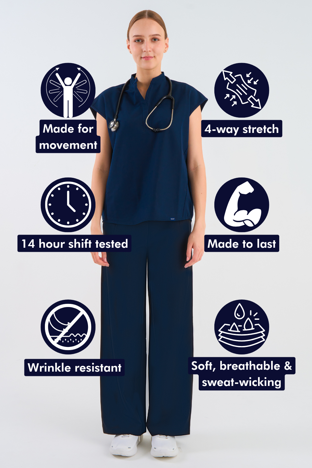 Women's Drape-Fit Oversized Scrub Top