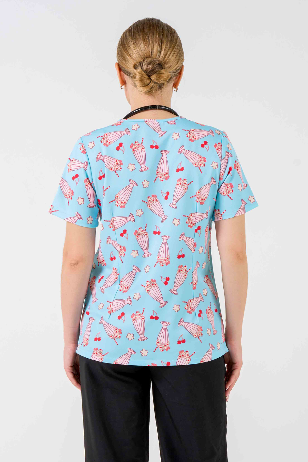 Cherry Milkshake Women’s 3-Pocket Scrub Top