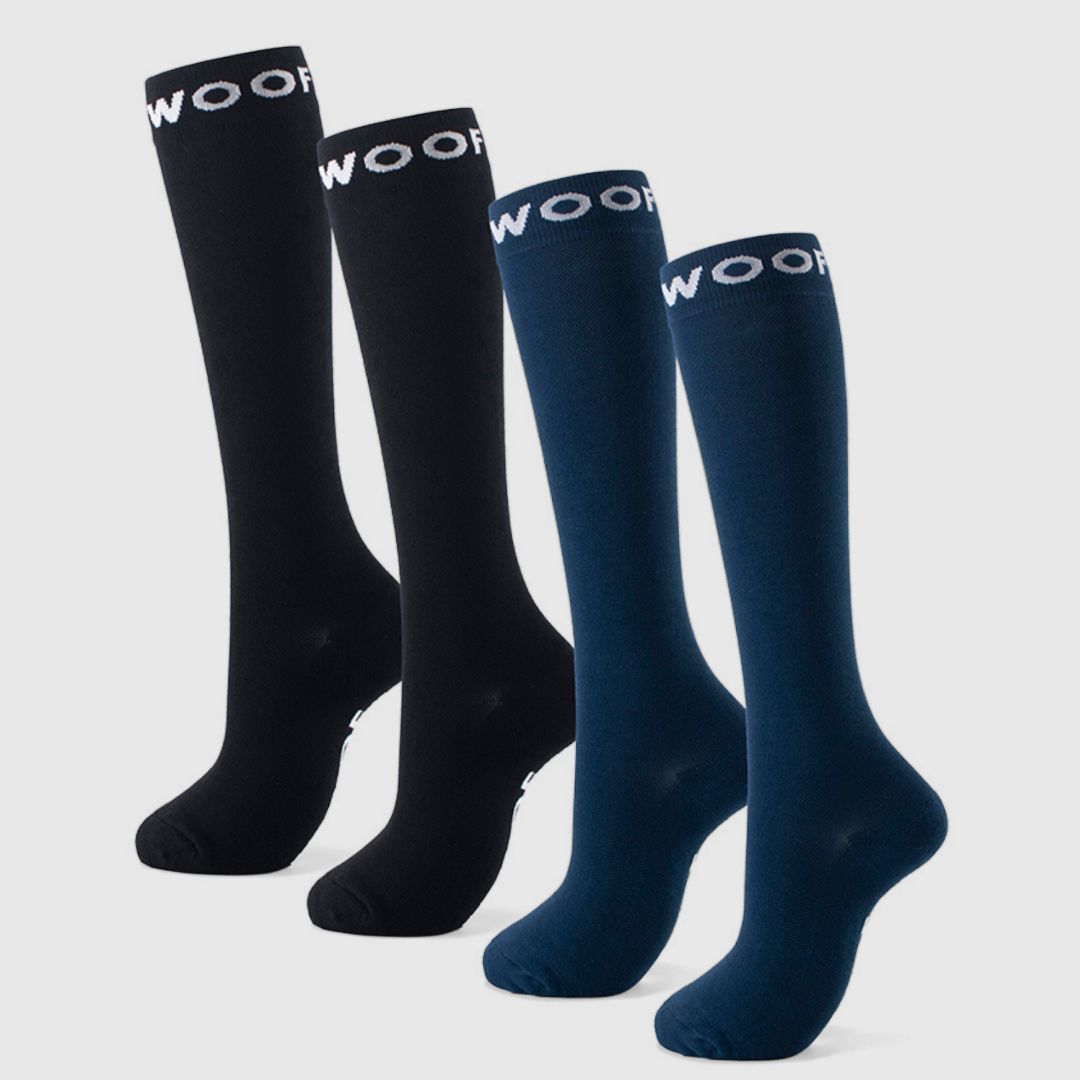 Black & Caribbean Blue Bamboo Compression Socks 4 Pack