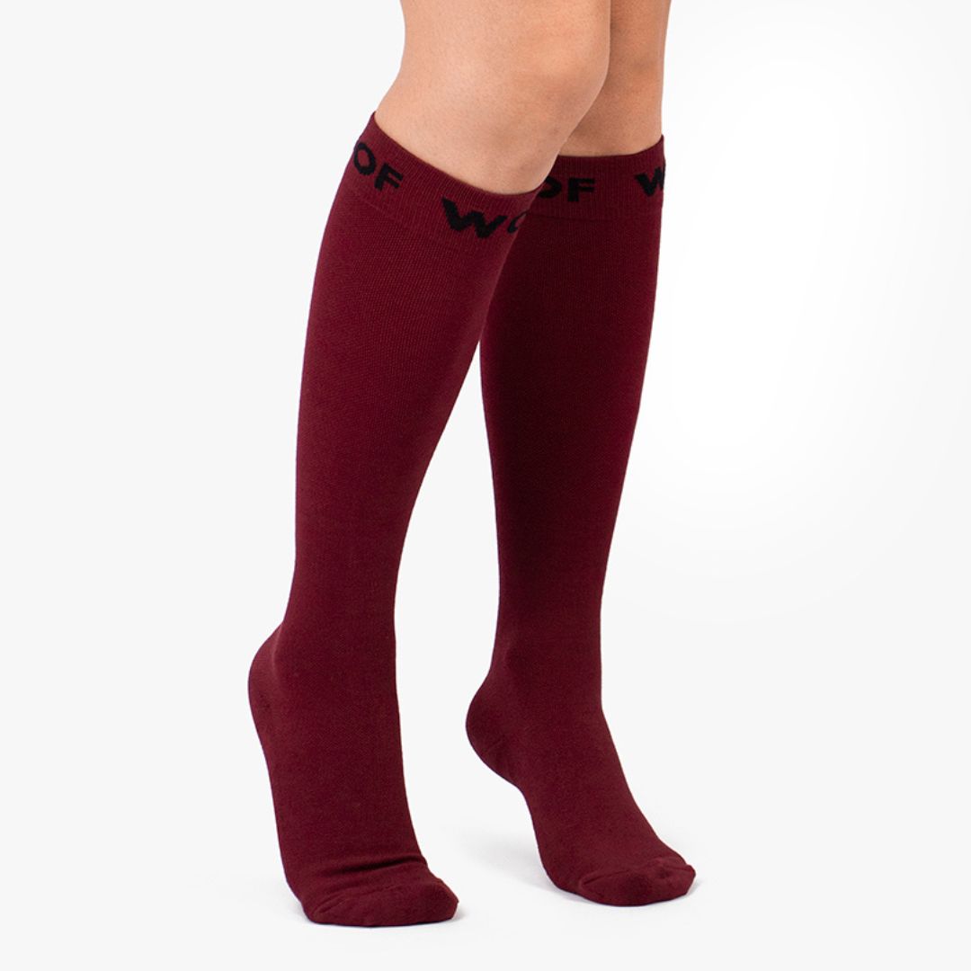 Burgundy Bamboo Compression Socks