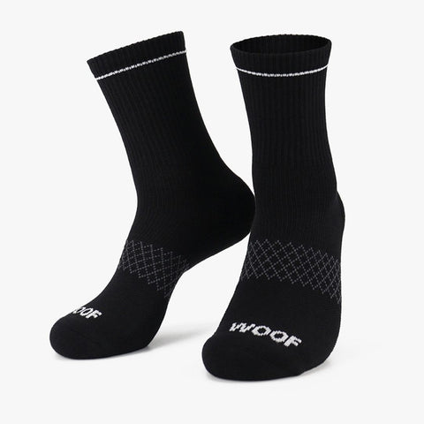 Bamboo Crew Compression Socks | Black | Medium Graduated