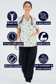 Wattlebirds Women’s 3-Pocket Scrub Top