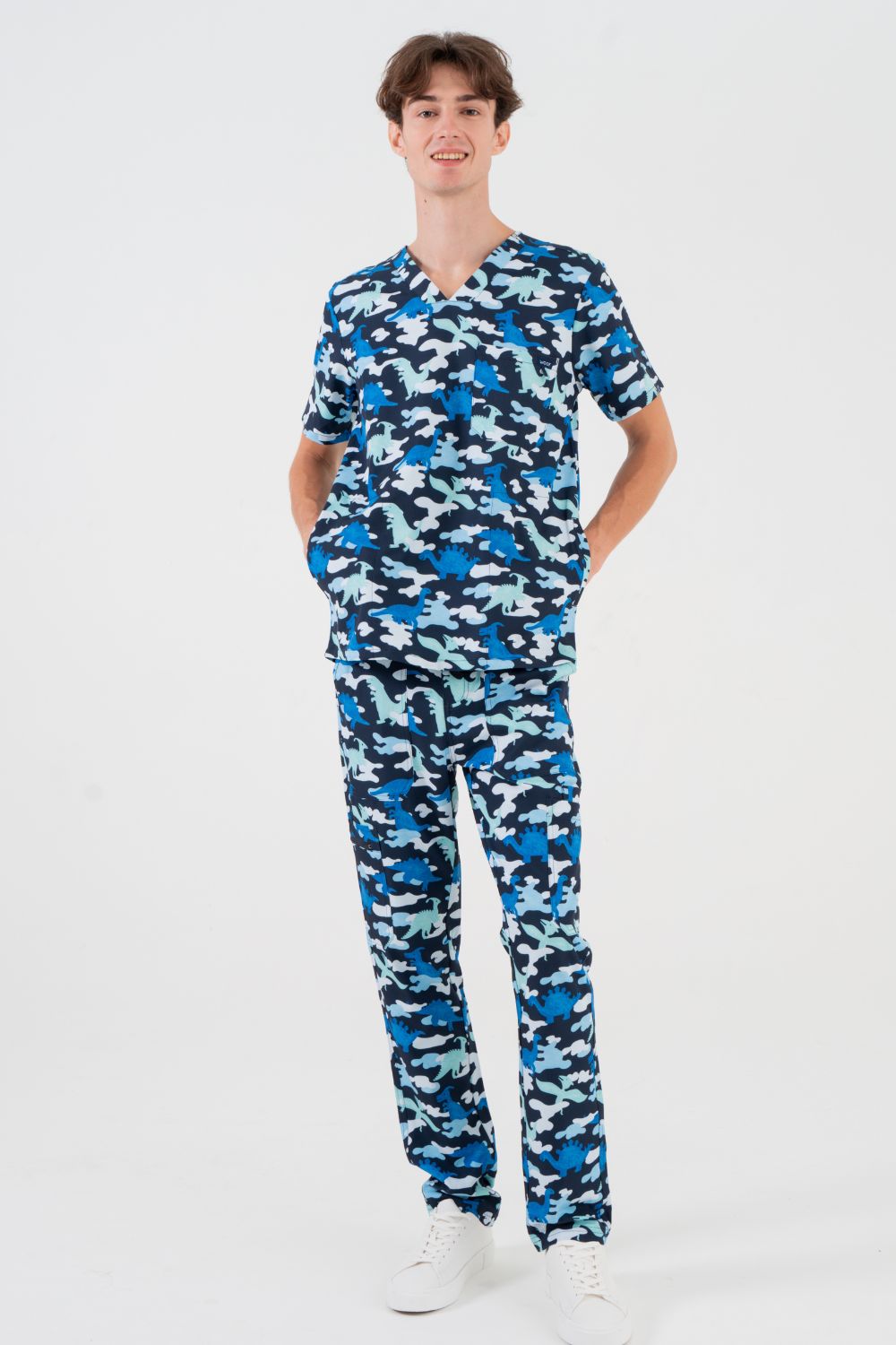 Camosaurus Rex Men’s Cargo Scrub Pants