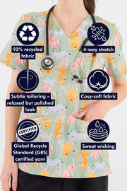 Wild Savanna Women's 3-Pocket Scrub Top