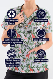 Wild Beauty Women's 3-Pocket Scrub Top