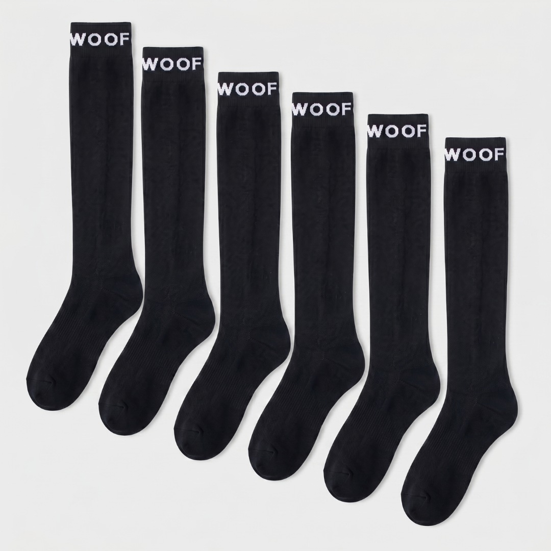 6 Pack Bamboo Compression Socks | Black | Dr Woof Apparel