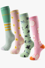 Pattern Party Bamboo Compression Socks 4 Pack
