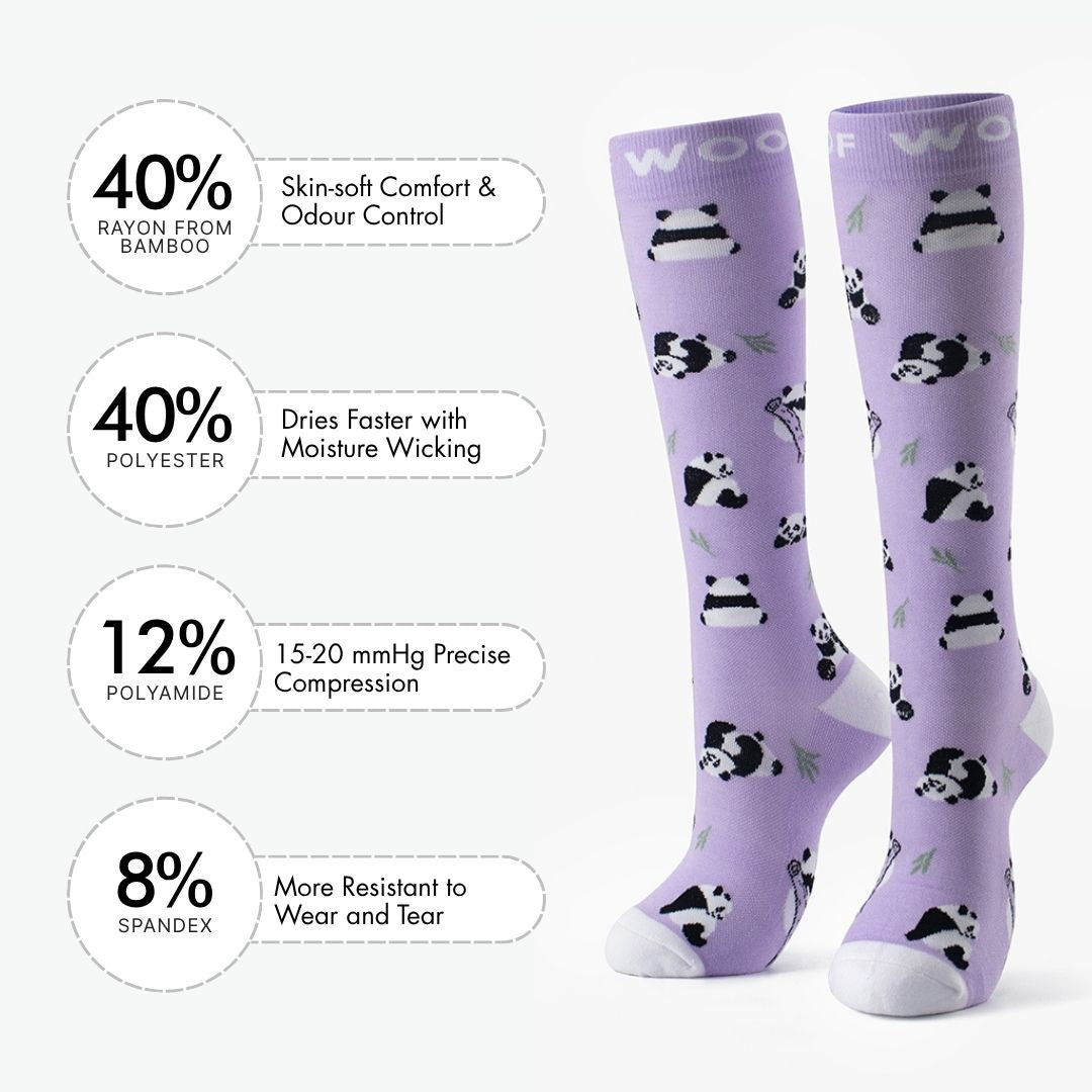Onigiri Panda Bamboo Compression Socks | Dr. Woof Apparel