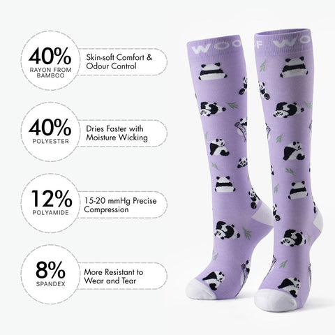 Onigiri Panda Bamboo Compression Socks | Dr. Woof Apparel