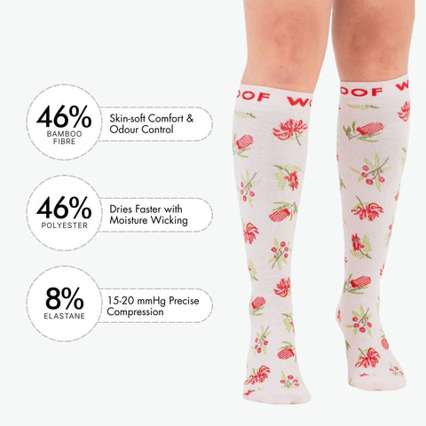 Bushland Blooms Bamboo Compression Socks