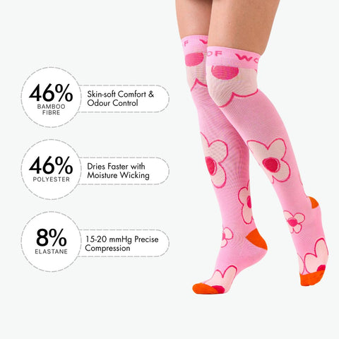 Flower Power Bamboo Compression Socks