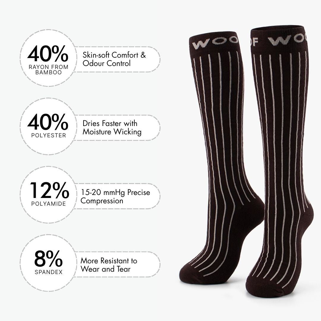 Pinstripe Bamboo Compression Socks | Dr. Woof Apparel