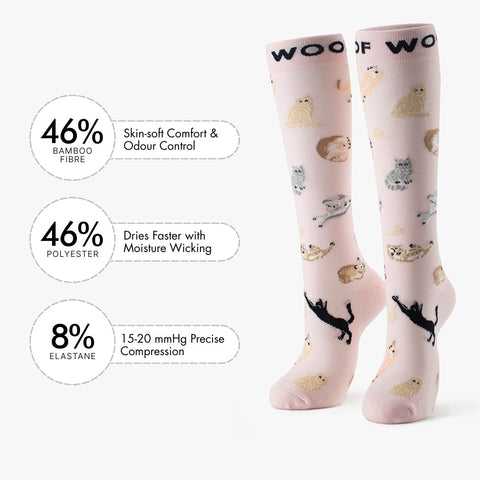 Cats Cats Cats Bamboo Compression Socks