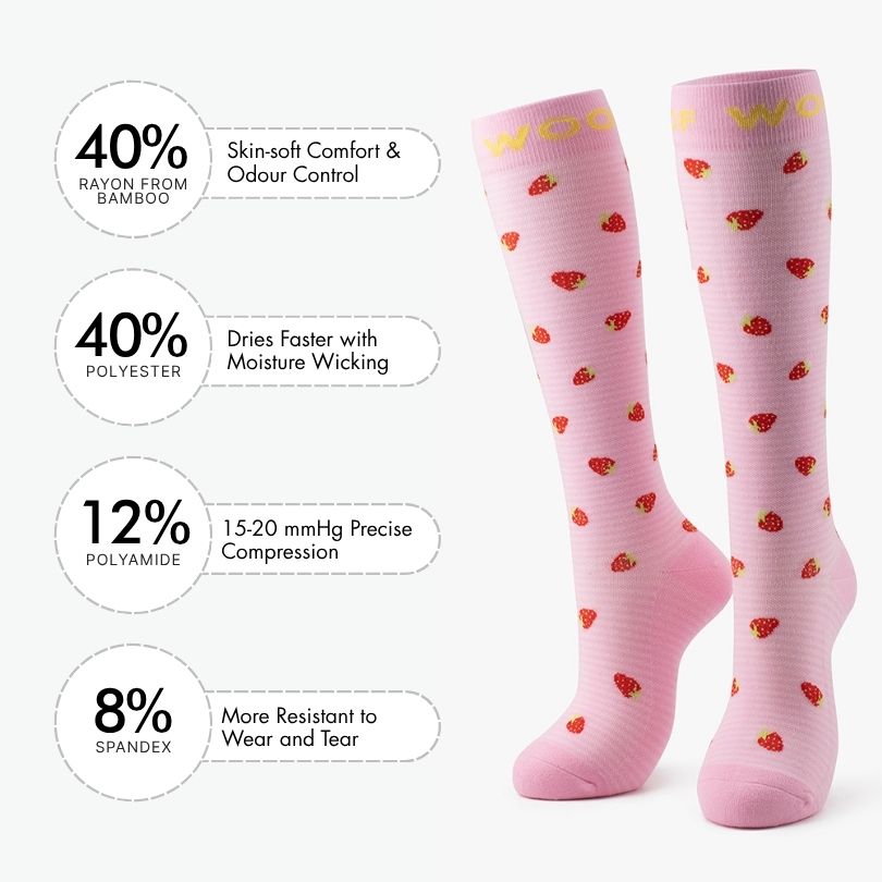 Strawberry Sprinkles Bamboo Compression Socks