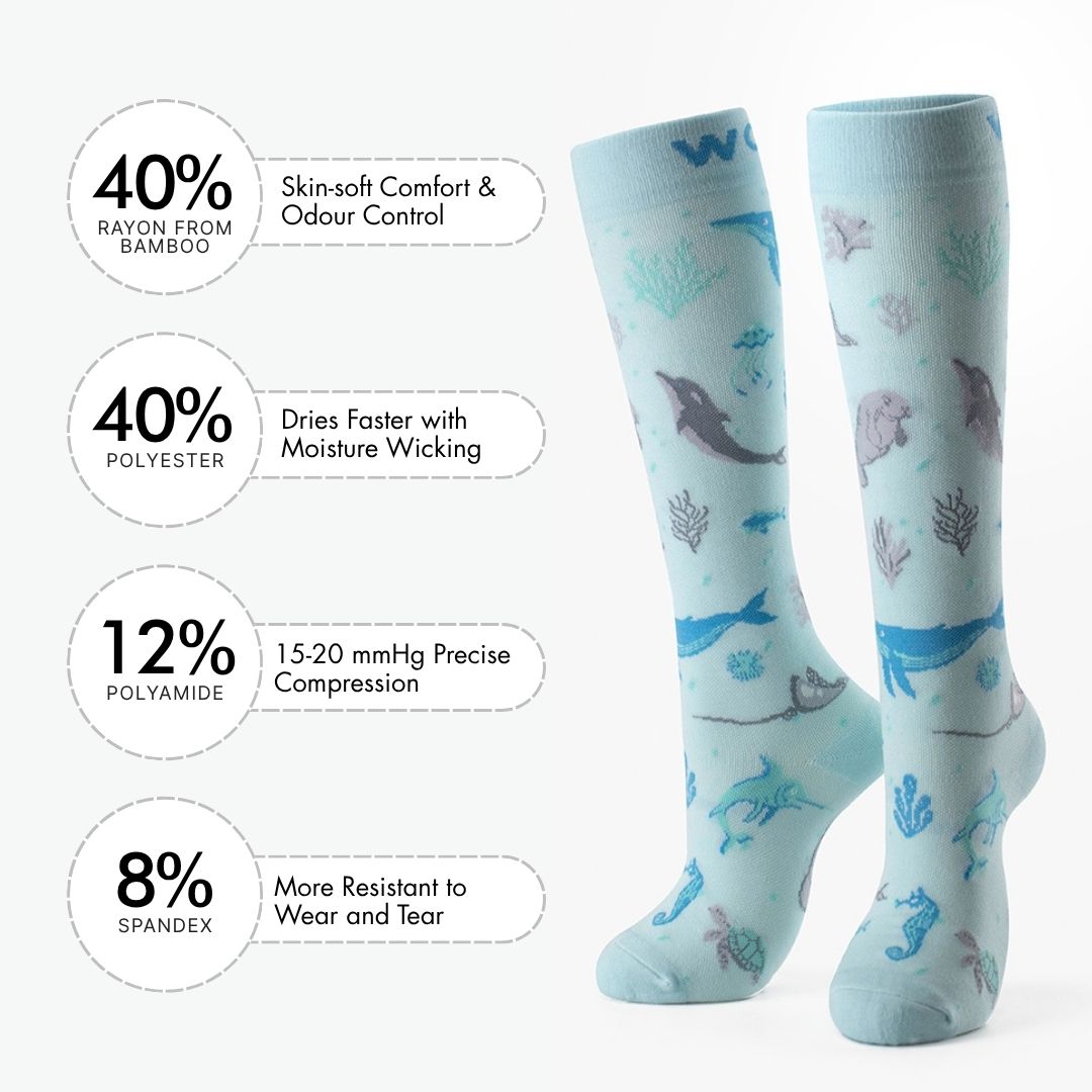 Under the Sea Bamboo Compression Socks | Dr. Woof Apparel