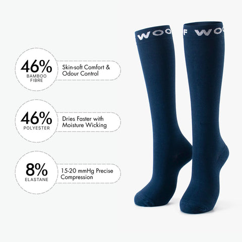 Caribbean Blue Bamboo Compression Socks