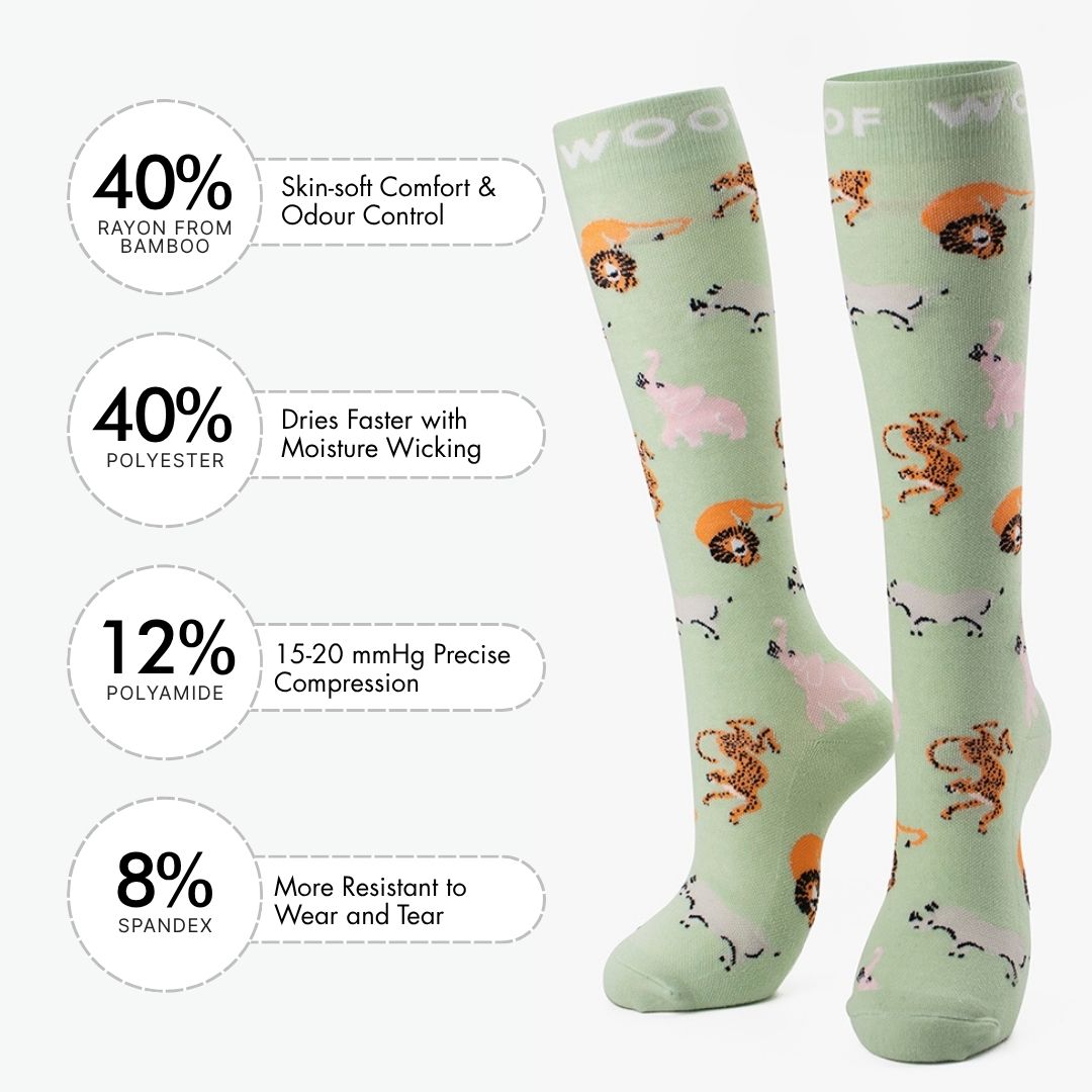 Wild Savanna Bamboo Compression Socks | Dr. Woof Apparel