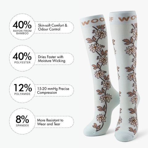 Flower Chain Bamboo Compression Socks | Dr. Woof Apparel