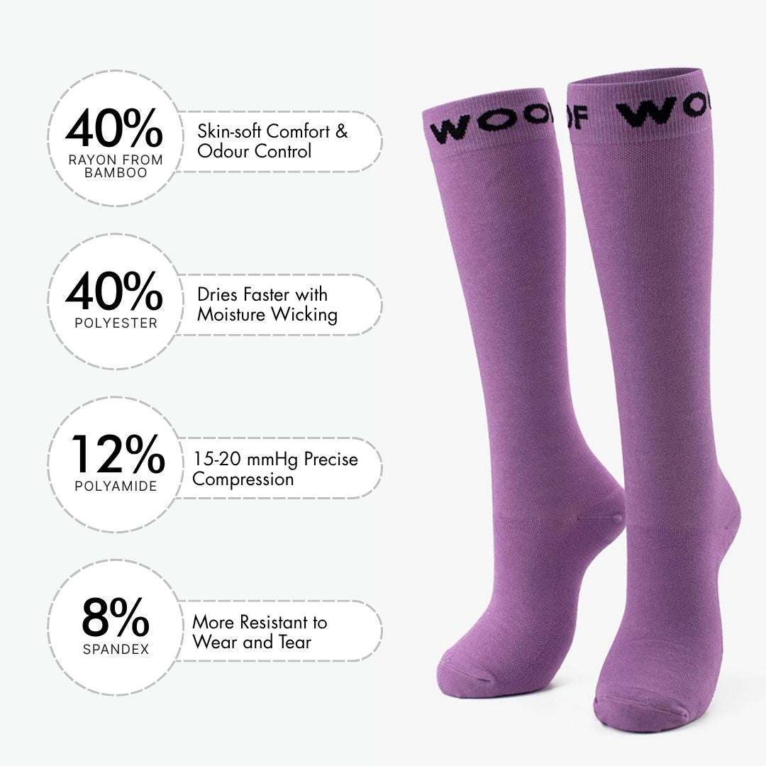 Lavender Bamboo Compression Socks | Dr. Woof Apparel
