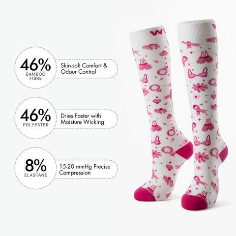 Breast Cancer Awareness Bamboo Compression Socks