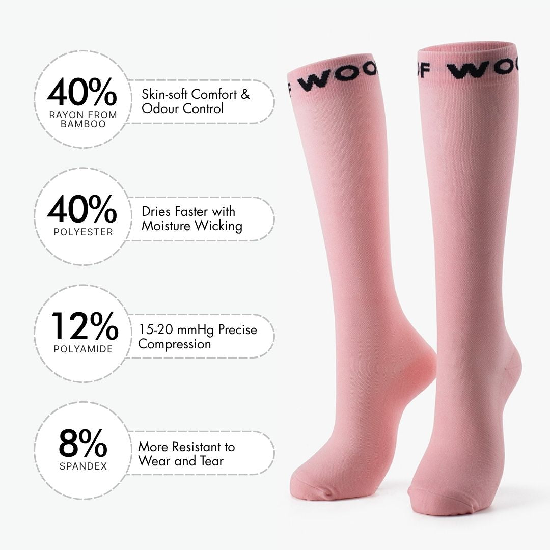 Baby Pink Bamboo Compression Socks
