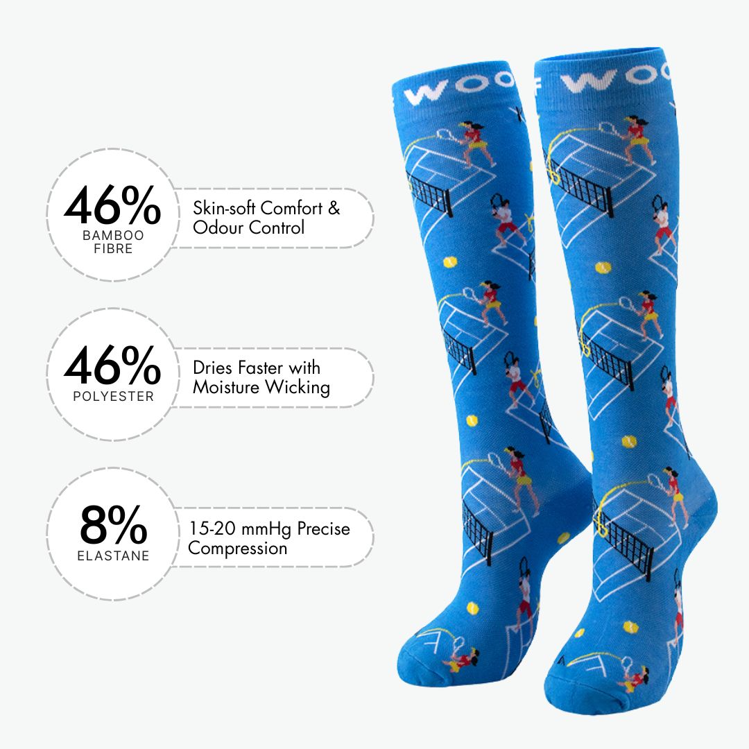 Match Point Bamboo Compression Socks | Dr. Woof Apparel