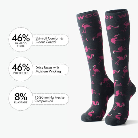 Flamingo Bamboo Compression Socks