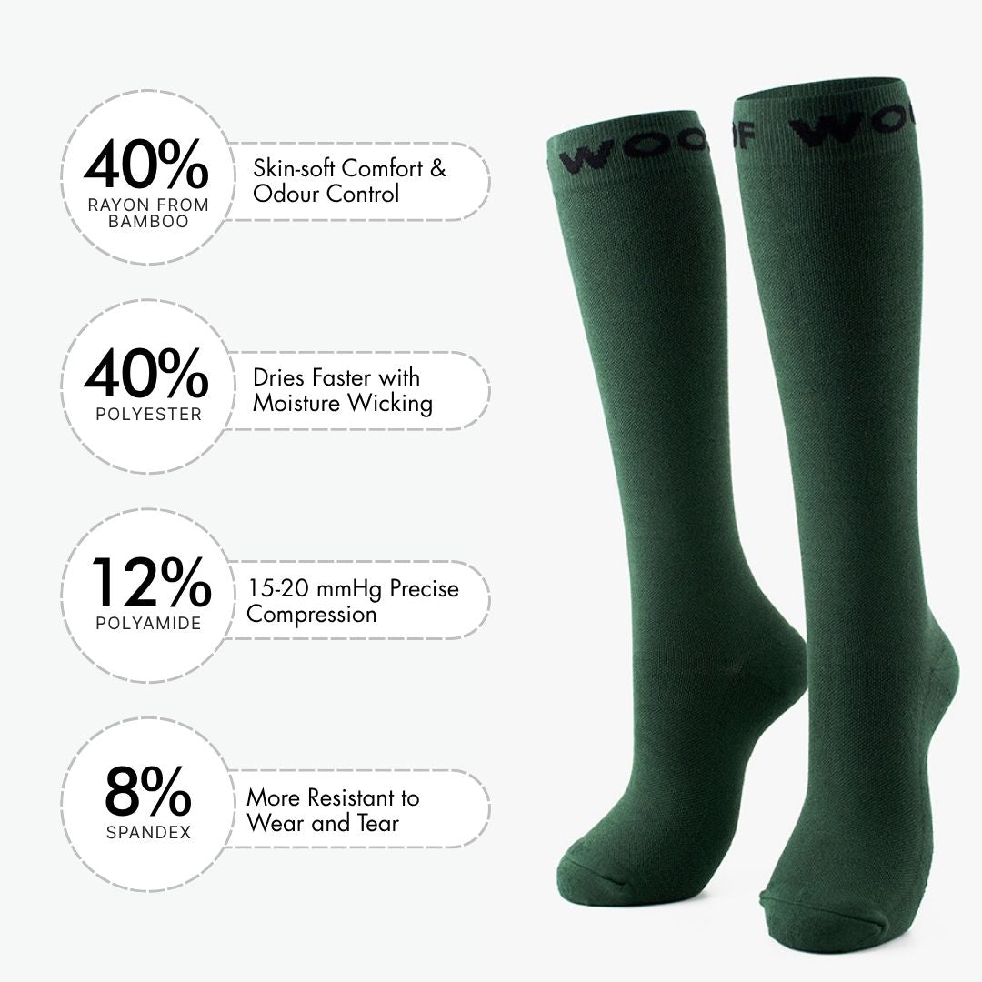 Fern Green Bamboo Compression Socks | Dr. Woof Apparel