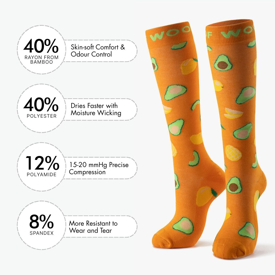 Avo Mango Bamboo Compression Socks | Dr. Woof Apparel