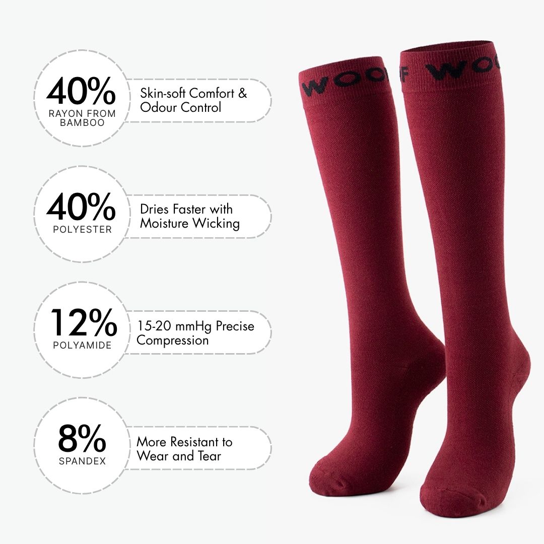 Burgundy Bamboo Compression Socks