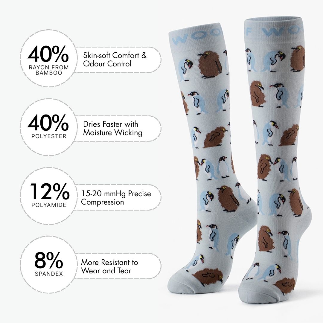I'm Just a Baby Penguin Bamboo Compression Socks | Dr. Woof Apparel