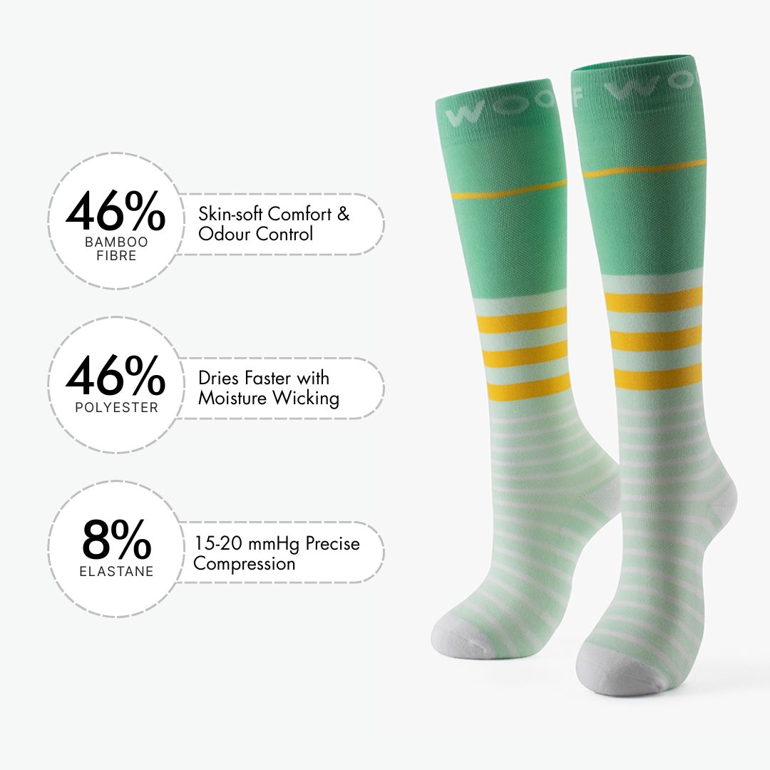 Merryl Stripe Bamboo Compression Socks
