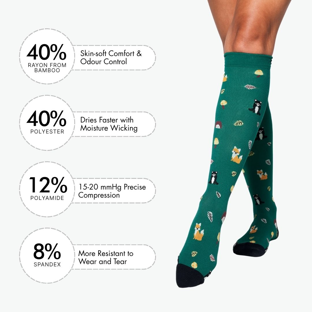 Woodland Bamboo Compression Socks | Dr. Woof Apparel