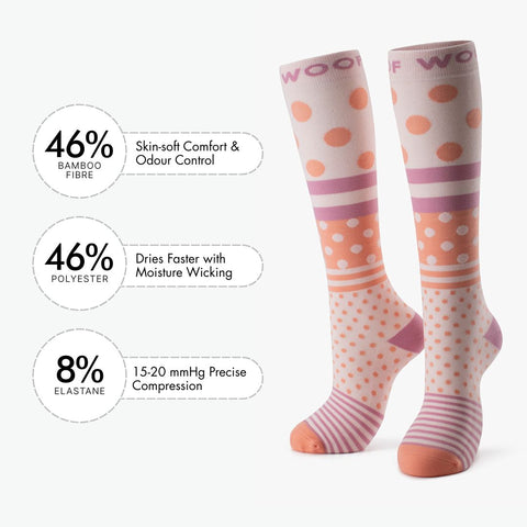Spotty Spice Bamboo Compression Socks