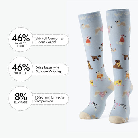 Parisian Pups Bamboo Compression Socks